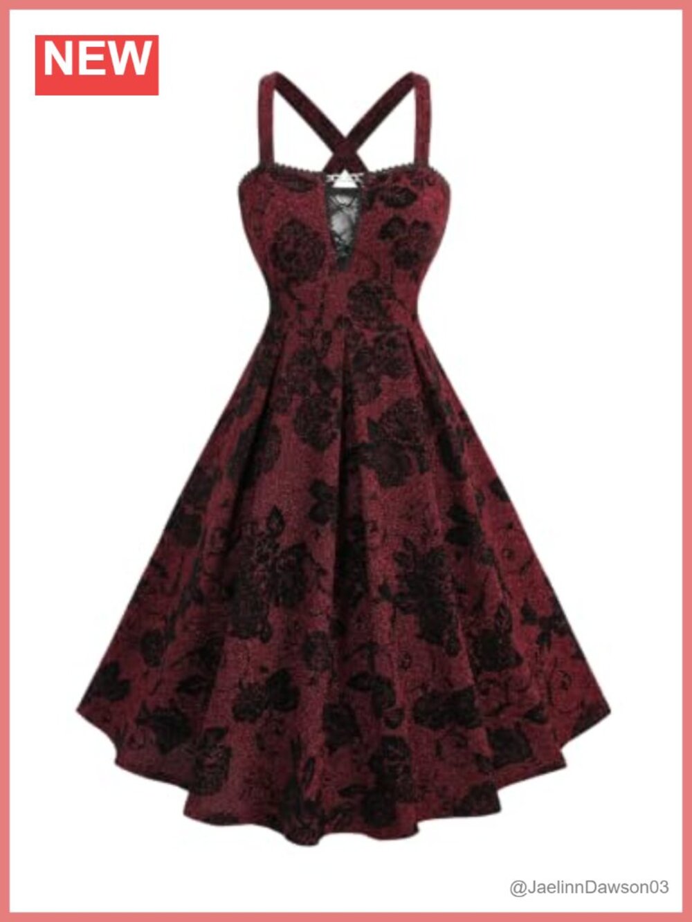 Plus Size Fit & Flare Midi Dress Sleeveless Floral Semi Formal Cocktail Party